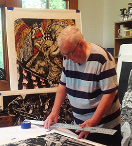 Image of Jerry B. Walters working in his studio.